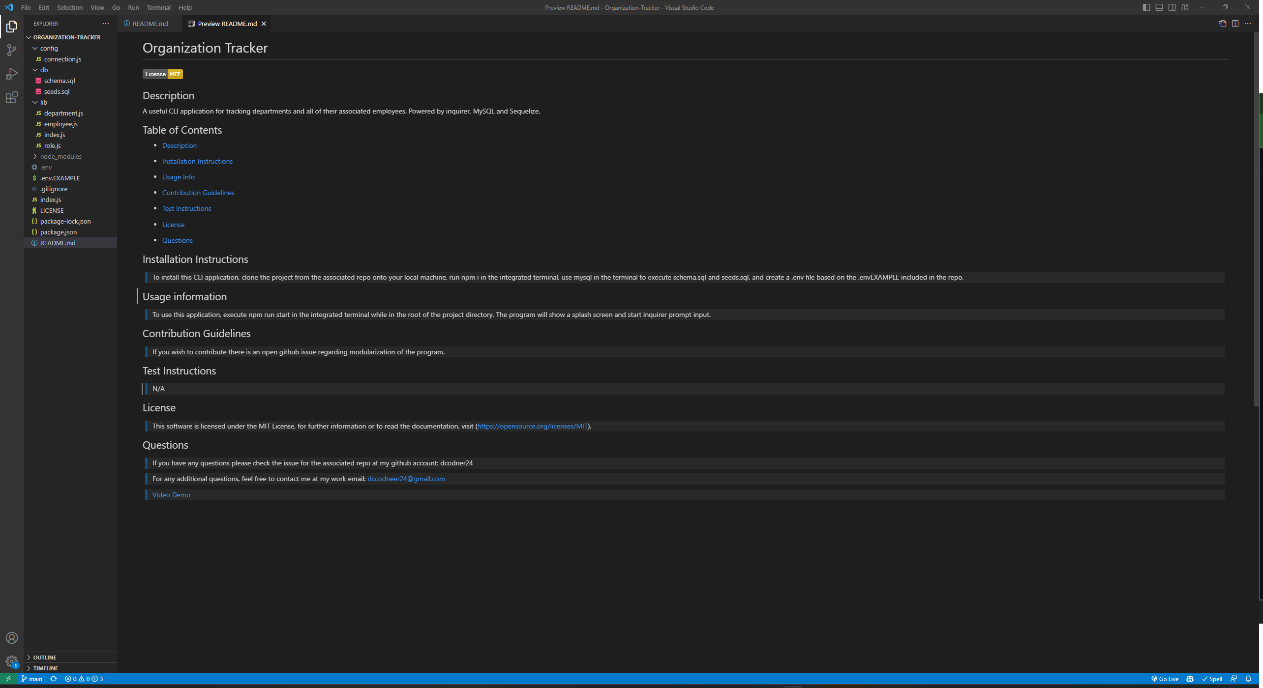 Organization Tracker