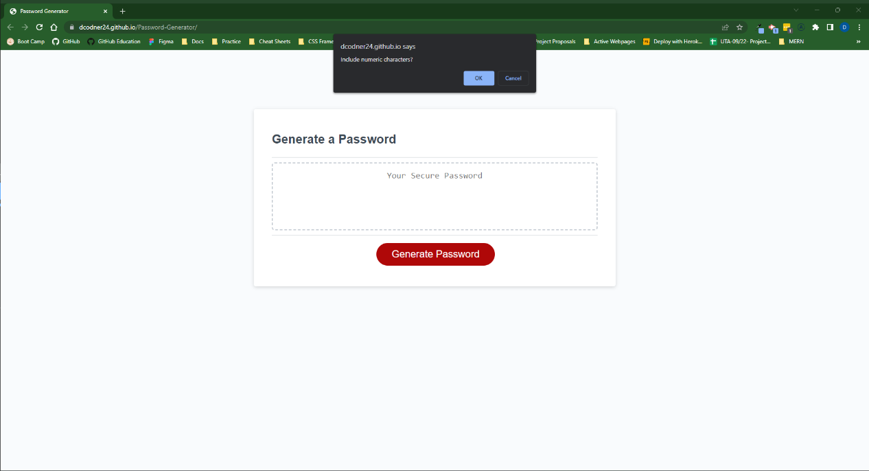 Password Generator Question Four