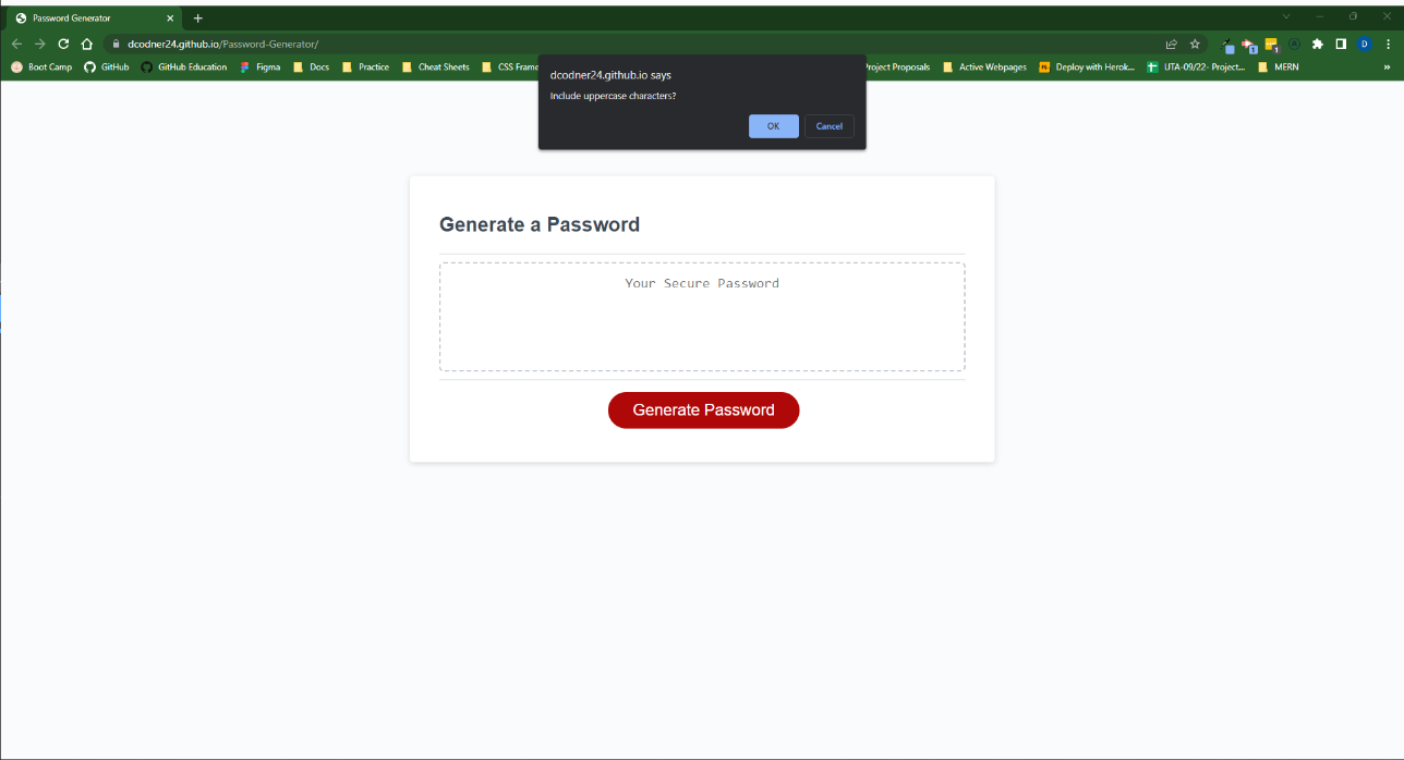 Password Generator Question Three